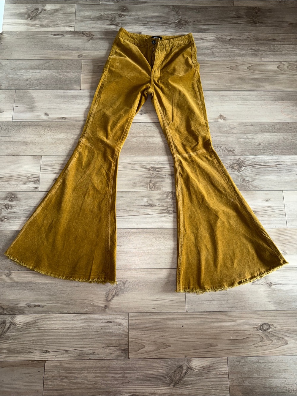 Forever 21 Mustard Yellow Flared Jeans - High Waist Bell Bottoms